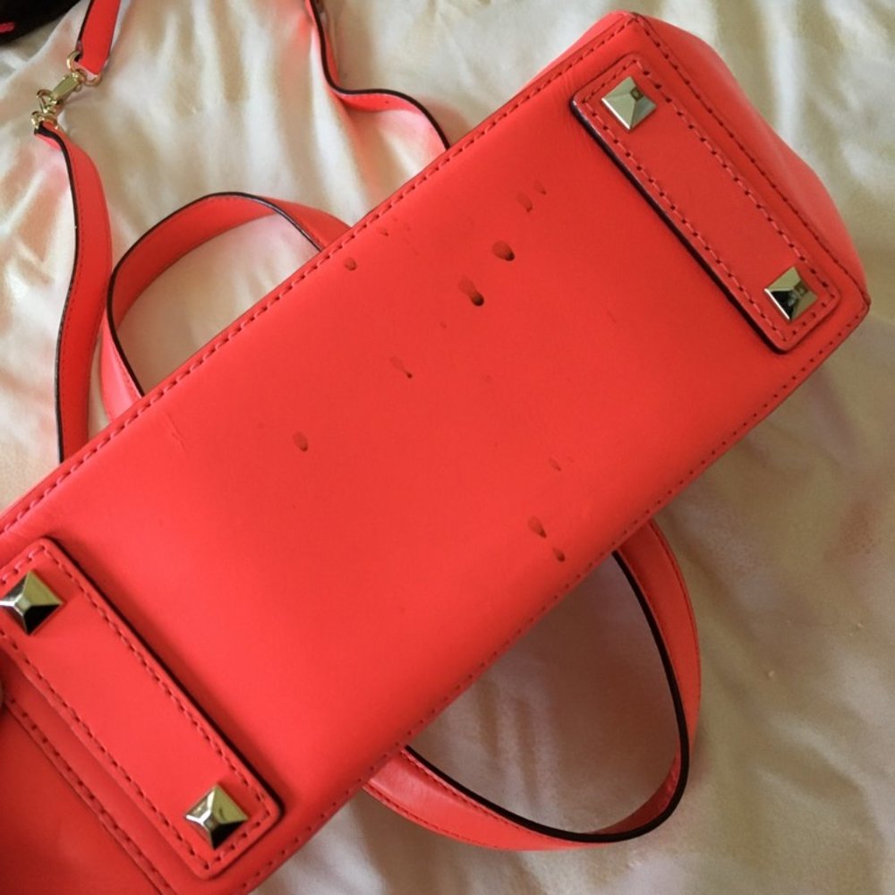 Kate Spade 2 Park Avenue Small Beau Bag Leather Satchel purse pink PLZ READ - Picture 7 of 16